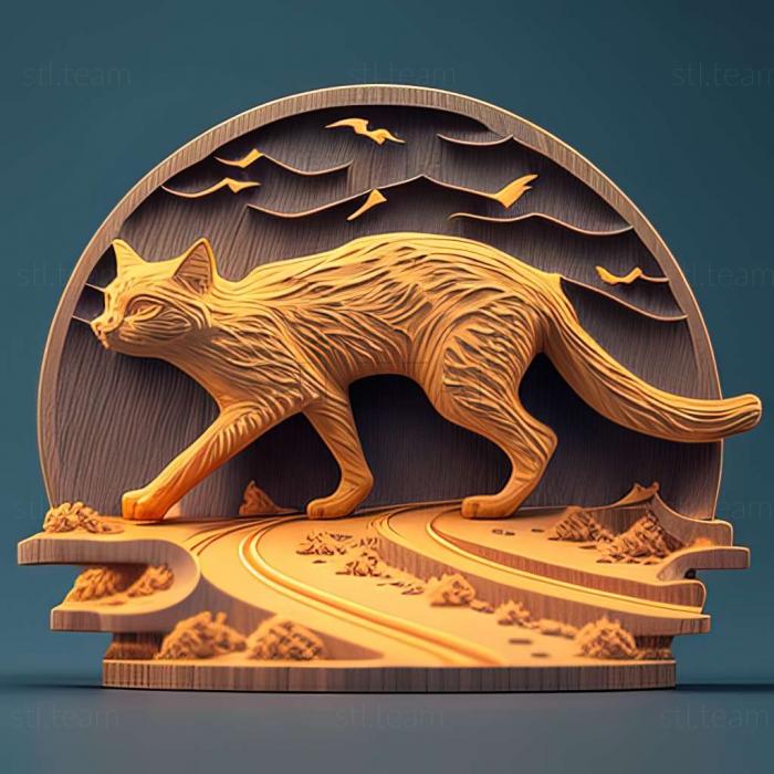 3D model Stray Cat Crossing game (STL)